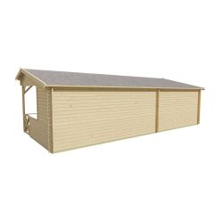 Blokhut - Tuinhuis Mokka met overkapping