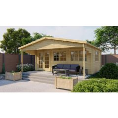 Blokhut - Tuinhuis Torsten met overkapping