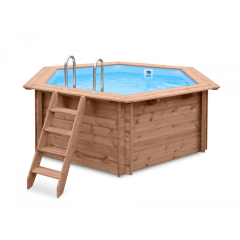 Luxe houten zwembad Mambo Beach 355x307x116cm